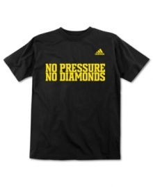 No pain, no gain. No pressure, no diamonds. Keep him on his athletic toes with this graphic tee from Adidas.