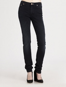 Skinny-fit denim with a hint of stretch, with slight fading for a casual look.THE FITFitted through hips and thighsInseam, about 35THE DETAILSZip flyFive-pocket style98% cotton/2% elastaneDry clean or hand washImportedModel shown is 5'10 (177cm) wearing US size 4.