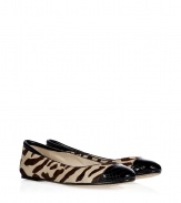 Work a wild edge into your everyday accessories with Kors Michael Kors cap toe flats, detailed in luxe animal print haircalf perfect for teaming with sleek tailored separates - Round toe, black snake embossed patent leather leather cap, two-tone animal print haircalf upper, black trim - Flat - Wear with a boyfriend blazer, a tee and ankle skinnies, or with a figure-hugging pencil skirt and silk button-down