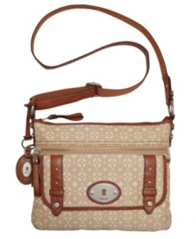 Add some boho-chic to your everyday look with this detailed design by Fossil. Contrast leather trim and iconic silvertone hardware perfect this vintage-inpired style.