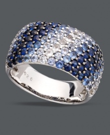 Prismatic polish. Balissima by Effy Collection's Shades of Sapphire Ring features a beautiful gradation of round-cut sapphires (3-1/5 ct. t.w.) ranging in color from white to deep blue. Crafted in sterling silver. Size 7.