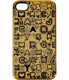 Snap a fun face onto your iPhone with Marc by Marc Jacobs graffiti logo case - Fits 4G iPhones, allover logo print - Stash away in oversized printed totes