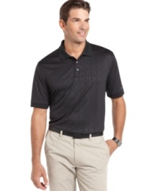 With a smooth hand and subtle pattern, this polo from Greg Norman for Tasso Elba is always a winner.