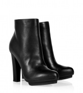 Ultra-stylish and incredibly versatile, these leather ankle boots from Le Silla are the perfect style solution for every ensemble - Round toe, front platform, chunky high heel, side zip closure - Wear with a printed mini-dress, skinny jeans, or cropped trousers