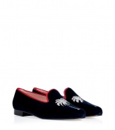 Take a luxe stance on one of this seasons hottest trends in Penelope Chilvers palm embroidered slipper-style loafers - Rounded toe, red grosgrain trim, natural leather sole - Slip-on style - Team with leather leggings and chunky knits, or dress down on the weekend with skinnies and button-downs - Exclusive to STYLEBOP.com!