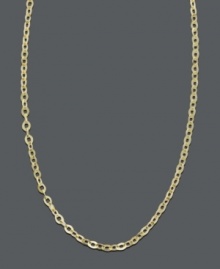 Luminously bright. This 14k gold adjustable cable chain catches light beautifully. Approximate length: 16-20 inches.