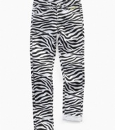 Go wild with these zebra print capri pants from Baby Phat.