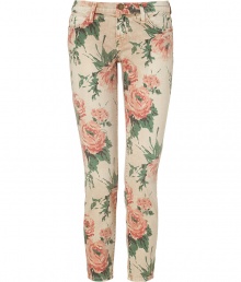 These must-have pants of the season from Current Elliot boast a figure-hugging fit and an of-the-moment rose print - Classic five-pocket styling, cropped, fitted, all-over print - Style with a sheer blouse, leather jacket, and platform pumps