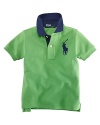 Essential cotton mesh polo, finished with an embroidered Big Pony and a twill player's 3 for preppy in-the-game style.