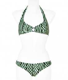 Lovely herringbone mini mint bikini from Diane von Furstenburg - Rev up your beach look with this flattering mini bikini - Slim cut, all-over print- Pair with a DVF caftan, platform heels, and an ethnic-inspired necklace