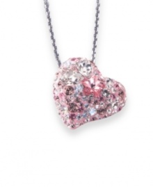 Lift your heart with this radiant pendant from Swarovski featuring pink and white alana crystals. Necklace crafted from mixed metal. Approximate length: 15 inches. Approximate drop: 1 inch.