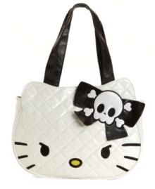 Good kitty or bad kitty? This classic Hello Kitty design comes in either the original version with face and red bow, or choose an edgy angry kitty featuring a skull and crossbones bow.