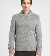 An incredible layering option, with delicate features, knitted in an extra fine merino wool blend for the maximum experience in comfort and versatility.CrewneckRibbed knot collar, cuffs and hem43% wool/39% polyester/11% alpaca/7% nylonDry cleanImported