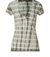 Upgrade your basics with this ultra-stylish tie-dye tee from James Perse - V-neck, short sleeves, all-over tie-dye print, slim fit - Style with high-waisted skinnies, a draped front leather jacket, and heels