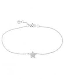 Star light, star bright. This stunning mini charm bracelet from CRISLU flaunts a star with faceted clear cubic zirconias (1/4 ct. t.w.). Crafted in platinum over sterling silver. Nickel-free. Approximate length: 7 inches.