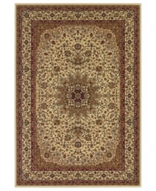 Offering timeless Persian-inspired patternwork in a simply stunning cream and gold palette, the Tamena area rug from Couristan brings intricate beauty to your floors. Woven of heat-set Courton™ polypropylene, a synthetic fiber that's meticulously crafted for durability.