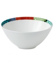 Make your table a masterpiece. Royal Doulton's Paolozzi bowl is trimmed with vibrant graphic designs inspired by the work of Sir Eduardo Paolozzi, a pivotal figure in pop art history.