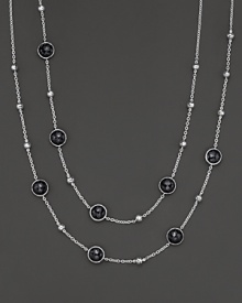 Sterling silver hammered ball illusion chain in onyx, 37. Designed by Ippolita.