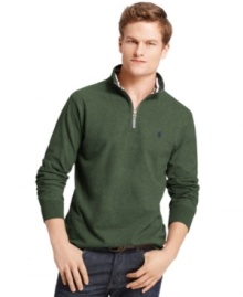 Pull on this 1/4-zip sweater from Izod for a warm look for when the temperature drops.