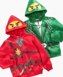 Get the focus and discipline of the ninjas, dressing up in one of these masked Ninjago hoodies.