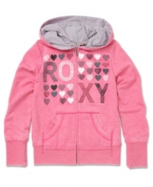 Beachy style and comfort. She's can snuggle into this hoodie from Roxy for a cozy look when the temperature drops.