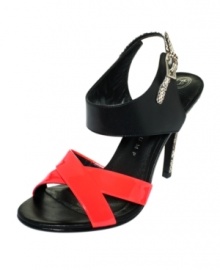 With neon coral and black straps and a sexy, textured print on the heel, the Meadea sandals by Ivanka Trump will make sure your exit is an unforgettable one.