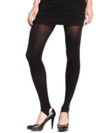 Give your look some giddyup with these chic stirrup tights from Jessica Simpson. Perfectly opaque, they pair well with slim skirts and sweater dresses.