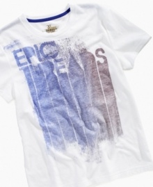 Make his style stand out in this paint-roll graphic T-shirt from Epic Threads.