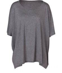 An essential basic in super soft jersey-cashmere, Majestics heather grey dolman sleeve top is a must for your layered looks - Rounded neckline, elbow-length dolman sleeves - Easy straight fit - Pair with favorite skinnies and chunky biker boots