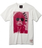 Channel rock-star status with this Keith Richard Rolling Stones graphic t-shirt.