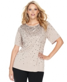 This easy plus size INC tee gets a glamorous update, thanks to shining sequins!