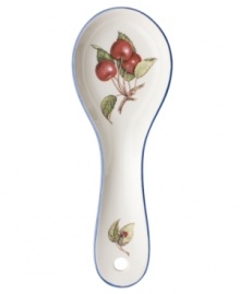 Lush cherries offer elegant contrast to the premium white porcelain of Villeroy & Boch's Cottage Inn spoon rest.