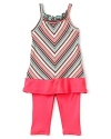 Keep this chic, seventies-inspired striped tunic and leggings set on standby for a quick, knock-their-socks-off outfit.