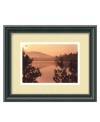 Make your home feel like a lake house with the Golden Dawn art print by Mike Jones. The morning sun gives this quiet landscape a hazy, peachy tint that's utterly dreamy. Wooden frame has beaded detail and rich black finish.