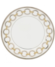 With links of shimmering platinum and gold, this Lenox accent plate lends chic sophistication to understated Solitaire White dinnerware. Qualifies for Rebate