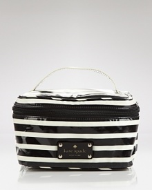 Stripes pack a punch with this glossy cosmetics case from kate spade new york. Ideal for the jet setter, it keeps your products safely (and chicly) stowed for takeoff.