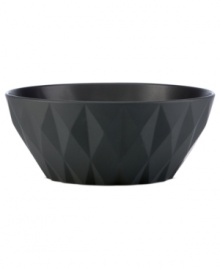 A cut above. The Castle Peak serving bowl presents an ultra-modern take on kate spade new york's signature bow motif featuring bold faceted accents in slate-gray stoneware.