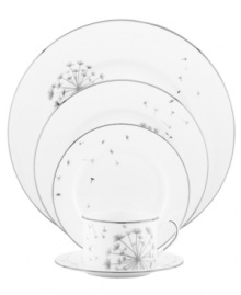 Wish come true. kate spade new york combines timeless platinum-banded bone china with shimmering mica dandelions in the irresistible Dandy Lane place setting. Variations from dish to dish create a playful sense of motion.