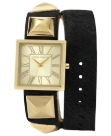 Total stud. With pyramid detail, this Vince Camuto watch gets right to the point.