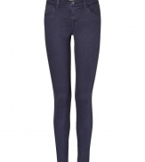 Elevate your casual-cool look in these skinny jeans from cult denim line J Brand - Classic five-pocket styling, skinny leg, mid-rise - Pair with an oversized graphic tee, a leather jacket, and platform heels