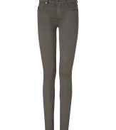 Work Helmut Langs iconic modern edge into your everyday staples wardrobe with these cool mudstone-hued skinny jeans, perfect for pairing with neutrals or as an understated color compliment to brightly tinted tops - Classic five-pocket style, button closure, belt loops - Team with chunky knits and sleek ankle boots