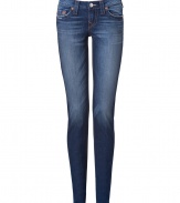 With their cool indigo wash and flattering silhouette, True Religions skinny jeans are a wardrobe staple - Classic five-pocket style, button closure, belt loops - Slim fit - Wear with practically anything for a trend-right look