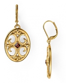 T Tahari Shield Love It Smokey Topaz Earrings