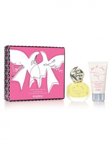 The cheerful doves of Soir de Lune are embellished by the shiny silver contours and the sparkling fuchsia background. The hearts around the box bring some contrast and modernism to the entire decoration. Feminine and cheerful, the Soir de Lune gift box enjoys itself with elegance. Set includes: Soir de Lune, 1 oz. and a Soir de Lune Body Cream , 1.7 oz. Made in France. 