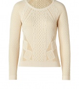 This super-chic texturized pullover will add stylish flair to your daytime look - Round neck, long sleeves, textured knit, ribbed hem and cuffs - Pair with high waisted trousers and pumps