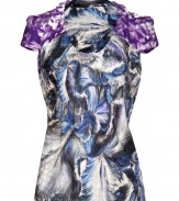 Make a sartorial splash at cocktail hour in Peter Pilottos characteristic mixed-print silk top, perfect for wearing as a statement separate with streamlined trousers and slick heels - Scooped neckline, cap sleeves, longer pleated back - Softly tailored fit - Team with sharply cut separates and jet black accessories