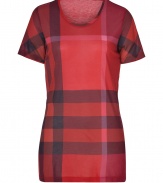 Effortless and iconic, Burberry Brits tonal tee is a cool way to wear the brands classic check - Round neckline, short sleeves - Long, lean fit - Layer under a boyfriend blazer, or cashmere cardigan with jeans