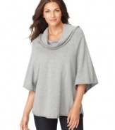 Grace Elements' swingy poncho makes fall dressing easy as can be! Pair it with a contrasting long-sleeved tee or wear it as-is with a pair of skinny jeans.