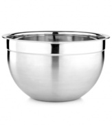 Welcome to the bright side! Your kitchen's greatest meals start with the perfect place to prep & mix-this stainless steel bowl is just that, offering a sturdy, durable and modern accent to a bustling kitchen. The dishwasher-safe design means sticky batters and stubborn sauces have no hold on you.