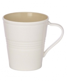 This charming porcelain mug features a seven-ringed motif. Mix and match with other Tin Can Alley Khaki pieces for a subtly varied table setting. Qualifies for Rebate